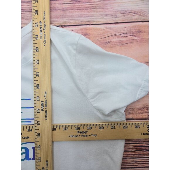 L.L. Bean Womens Organic Cotton White T-Shirt XL With Rainbow Logo Graphic - Picture 6 of 6